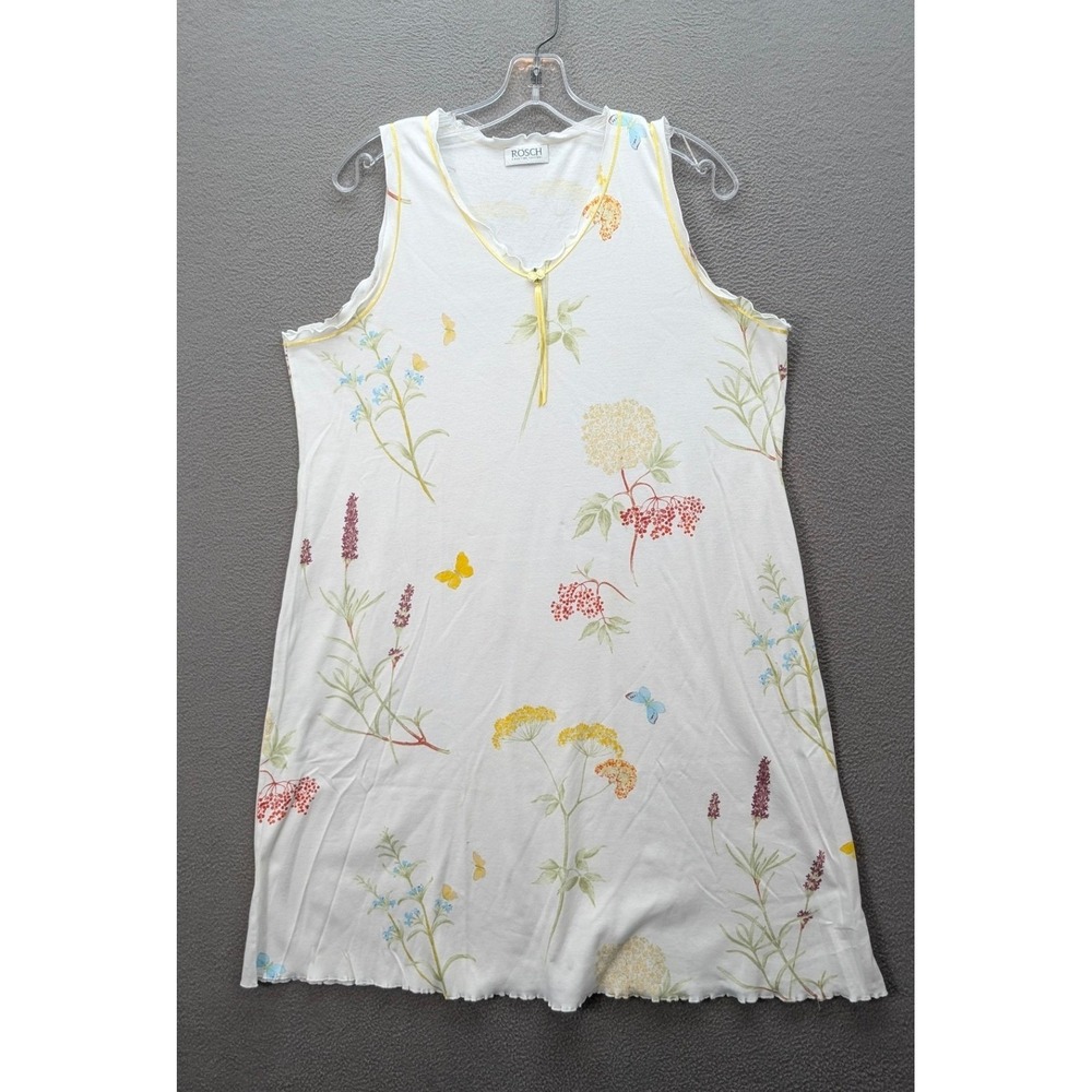 ROSCH Creative Culture Tank Top Womens Plus Size 1X? Floral Butterfly Nightshirt - Picture 3 of 9